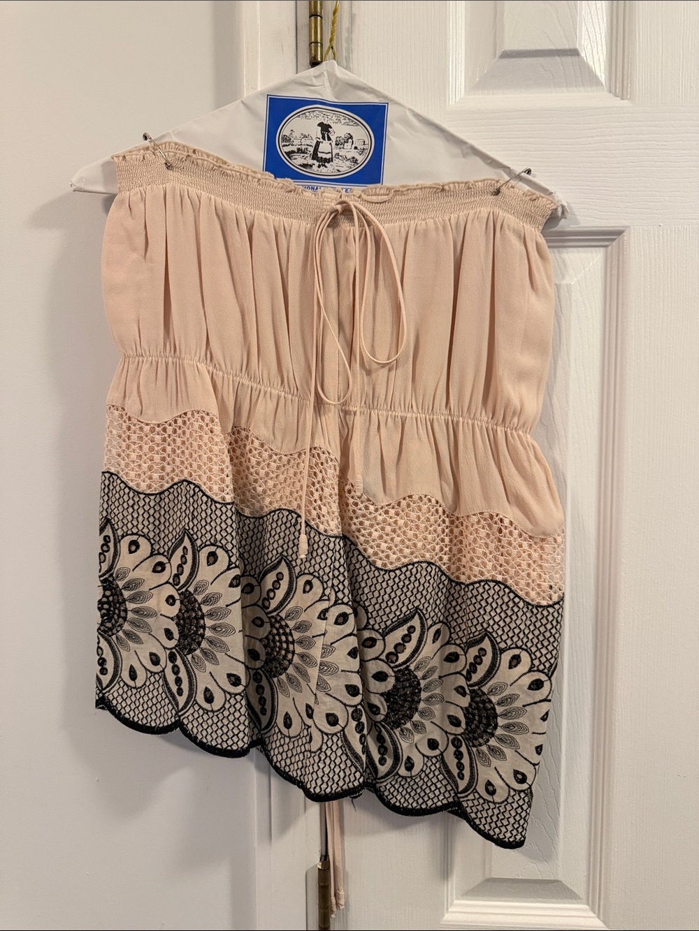 Women’s Beige Lace-Trim Skirt